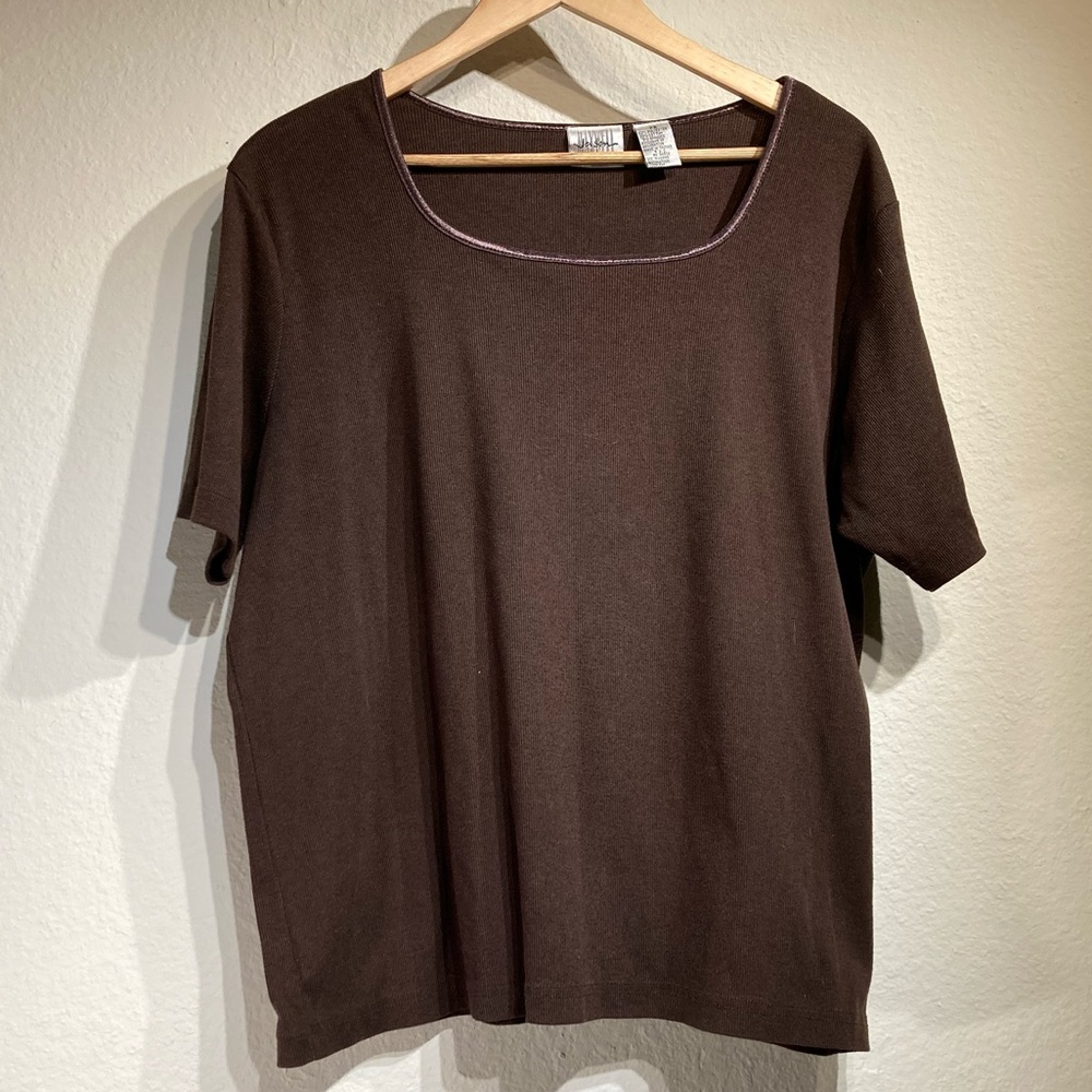 Brown Knit Shell by Jason Maxwell 2X